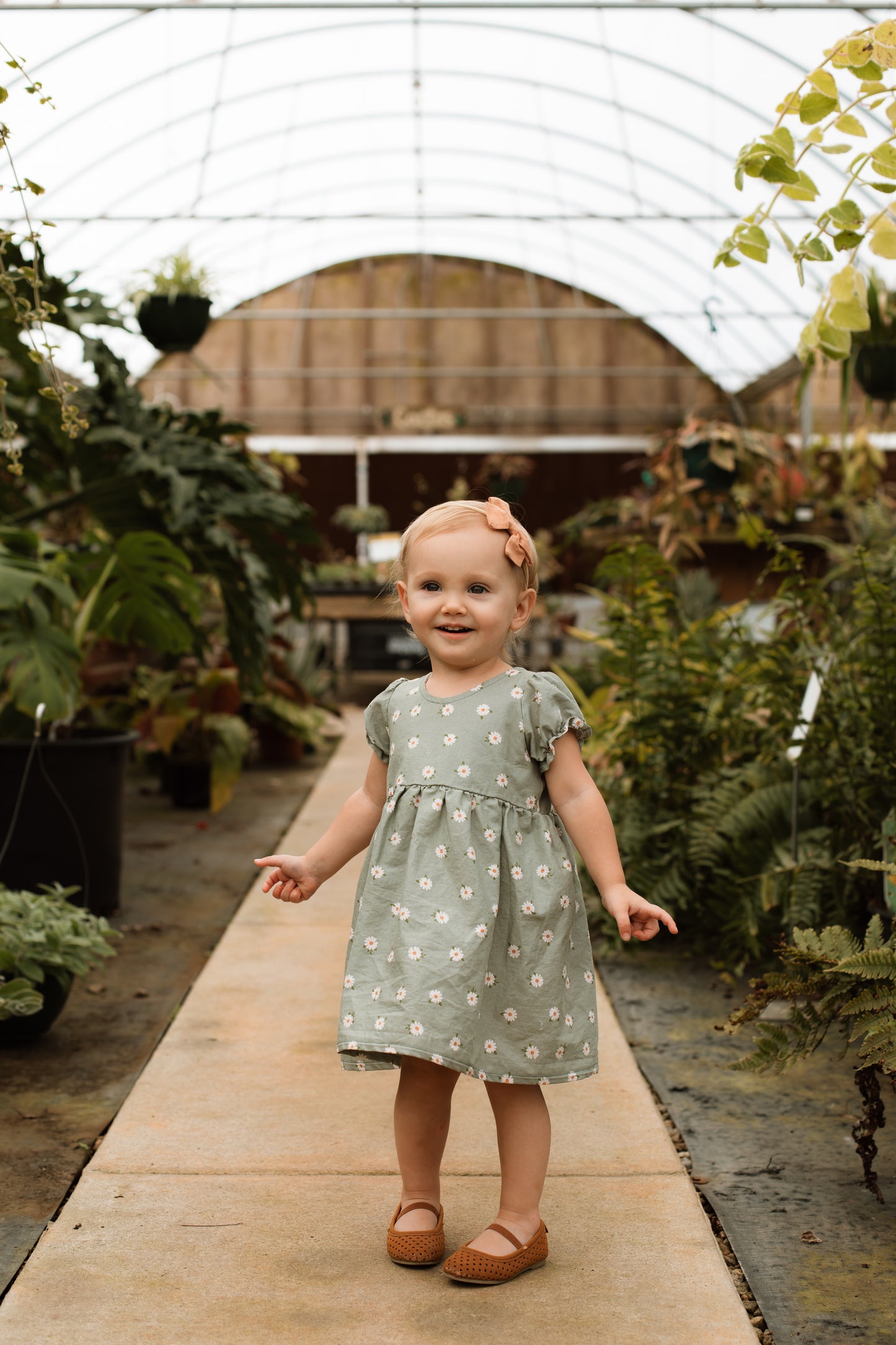 Sage Green and Daisies Dress