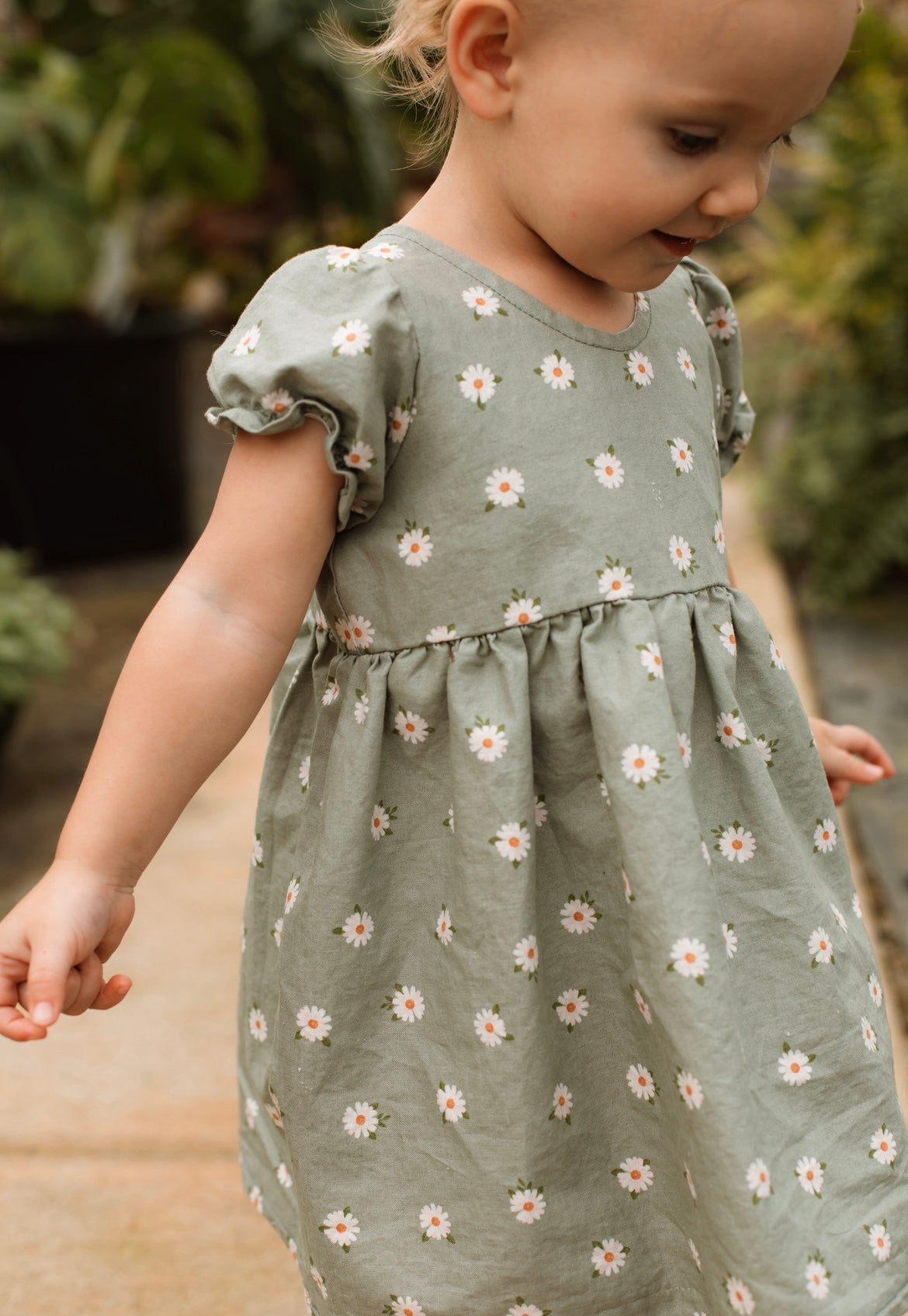 Sage Green and Daisies Dress